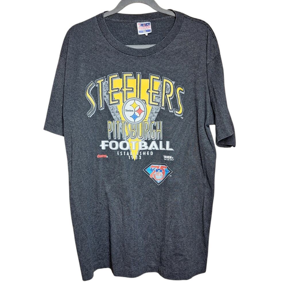 Pittsburgh Steelers vintage 1994 graphic print mens tee striped NFL football